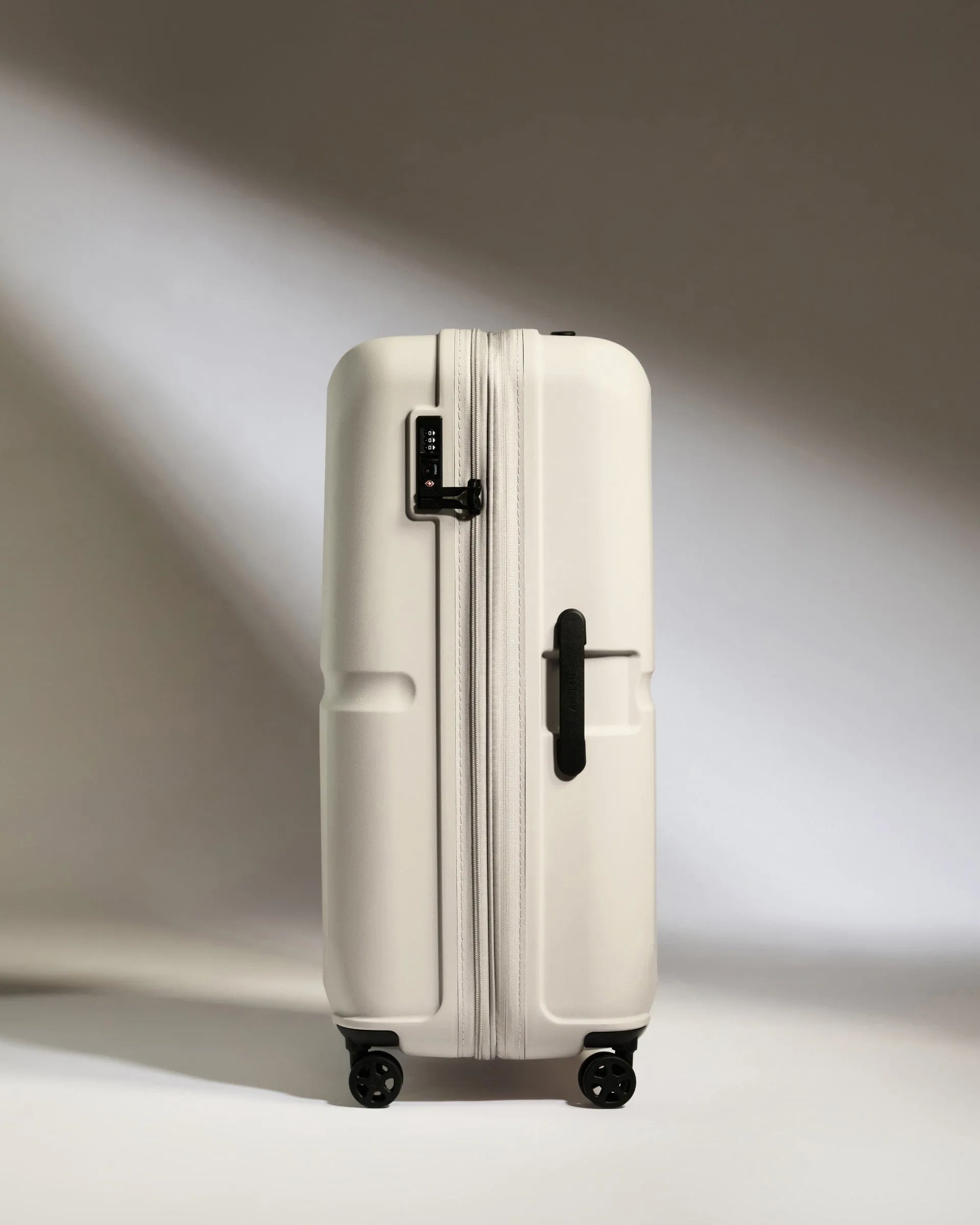 Large Suitcase in Taupe - Single Stripe