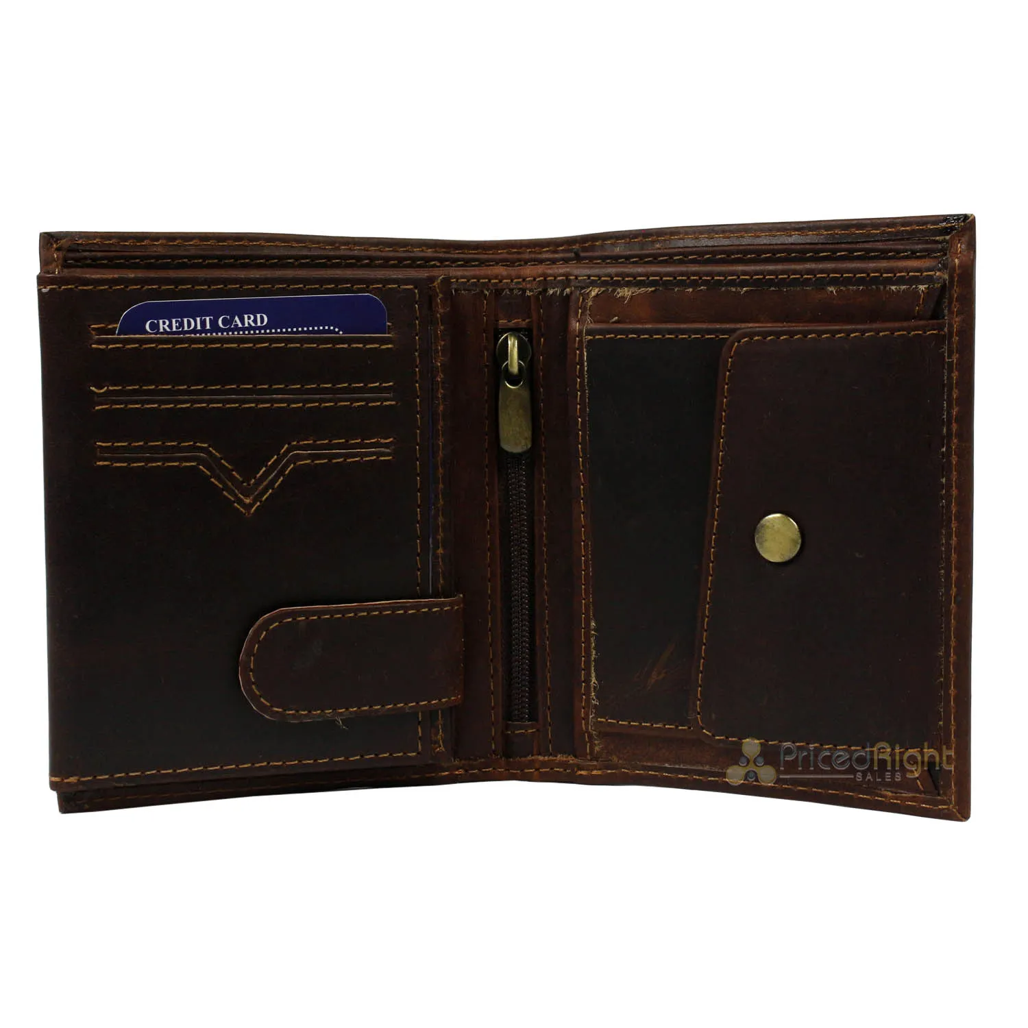 Leather Impressions RFID Hunter Leather Euro Hipster Wallet American Bison Brown