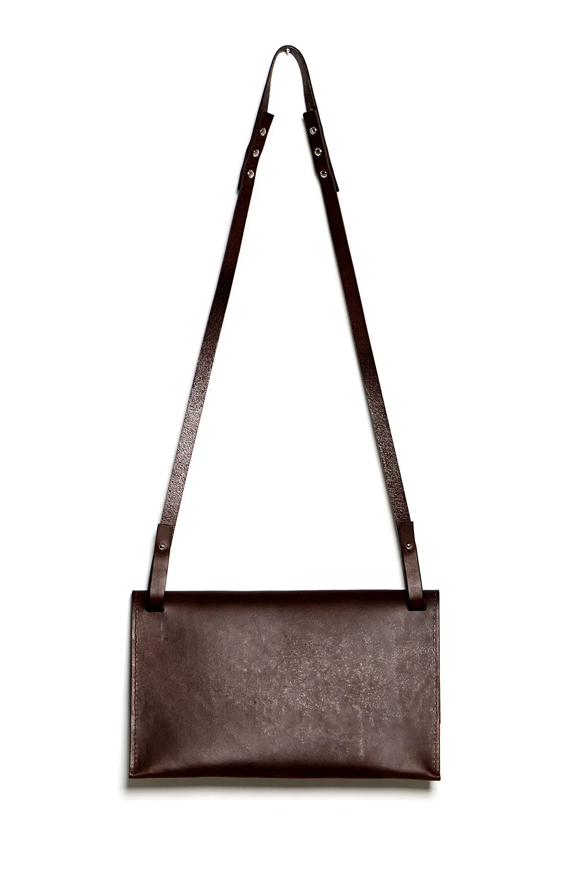 Leather shoulder bag: RIGMOR MEGA (dark brown)