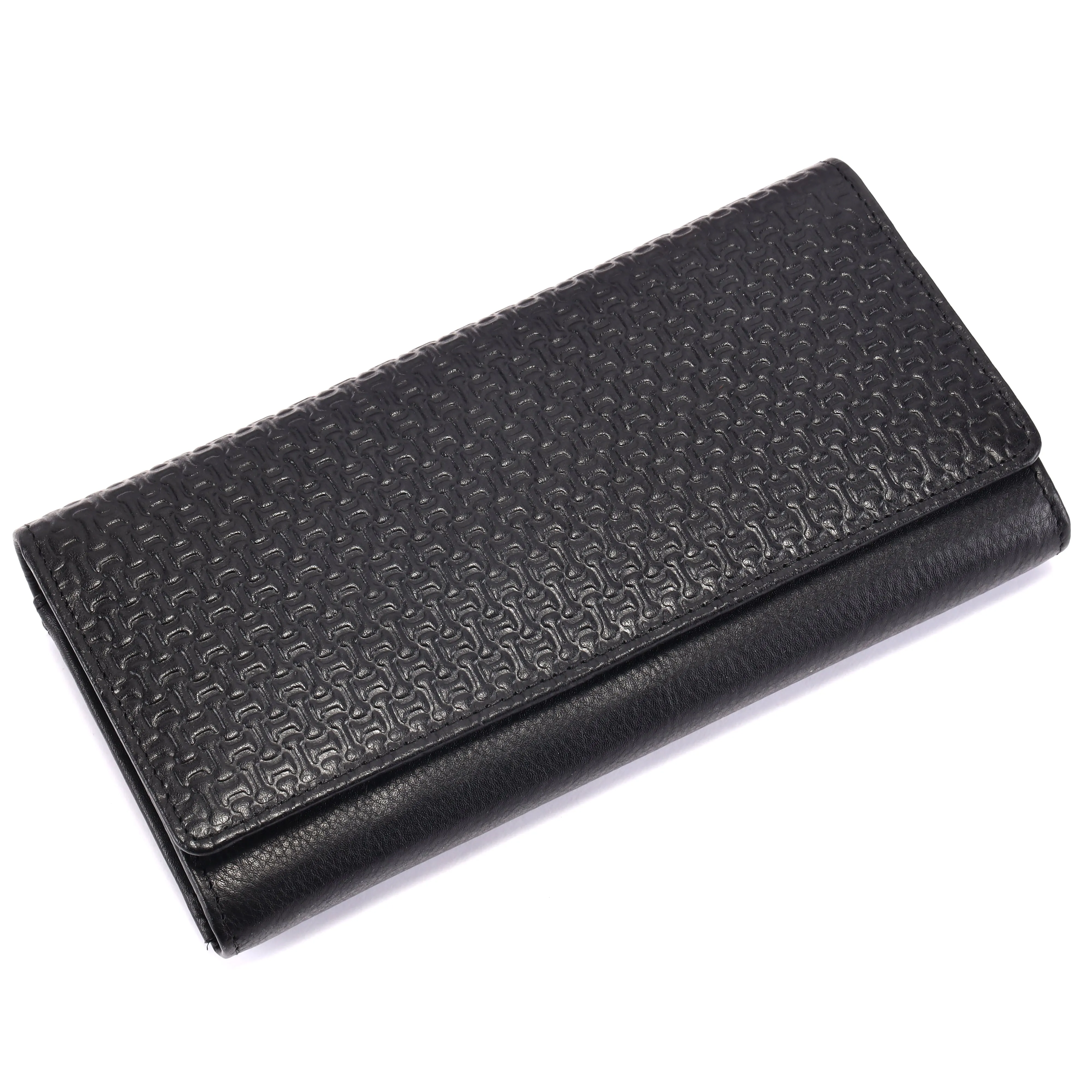 LEATHER WALLET AND CLUTCH COMBO GIFT SET 54130 (BLACK)