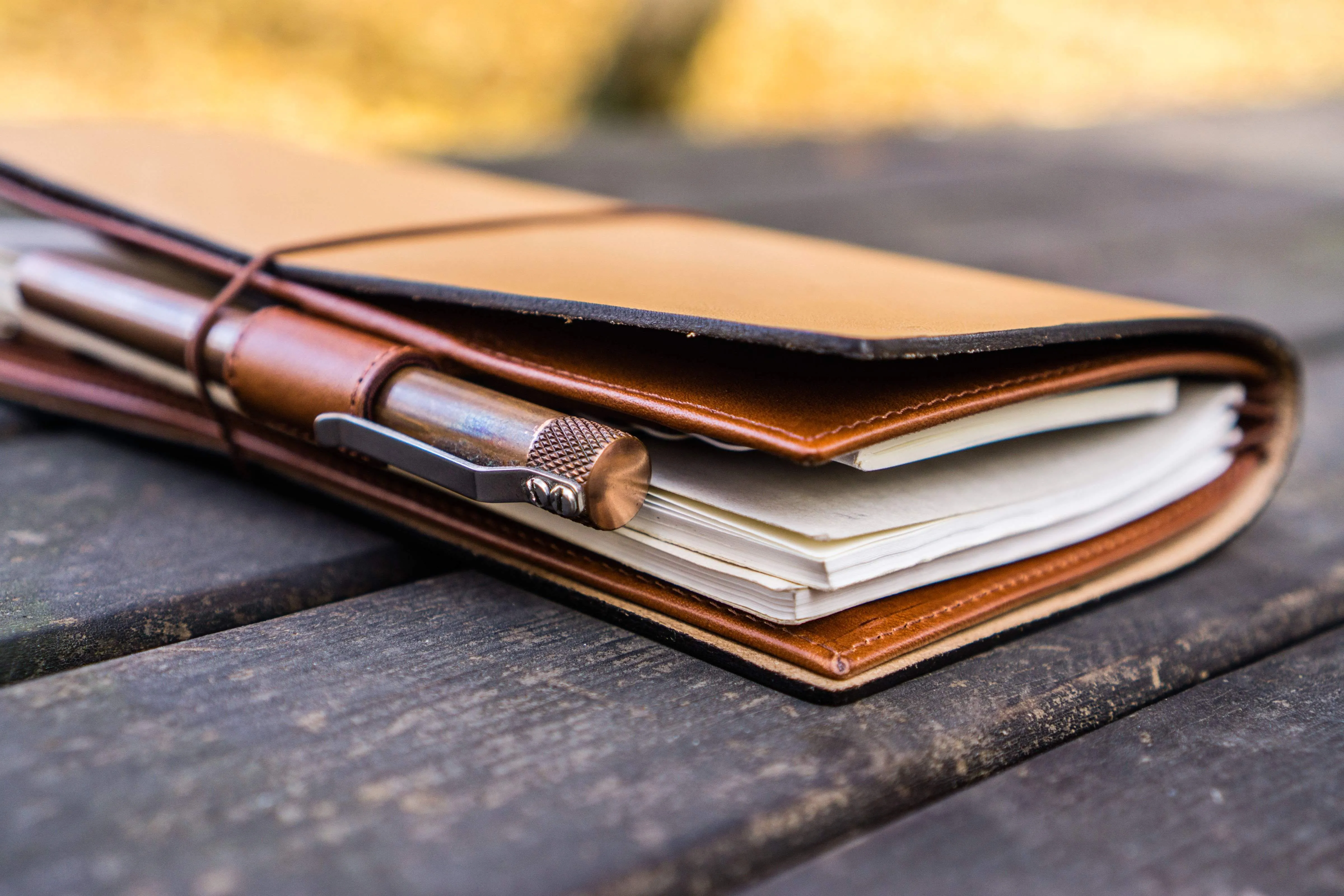 Leather Wallet Insert for Traveler's Notebook - Regular Size - Brown