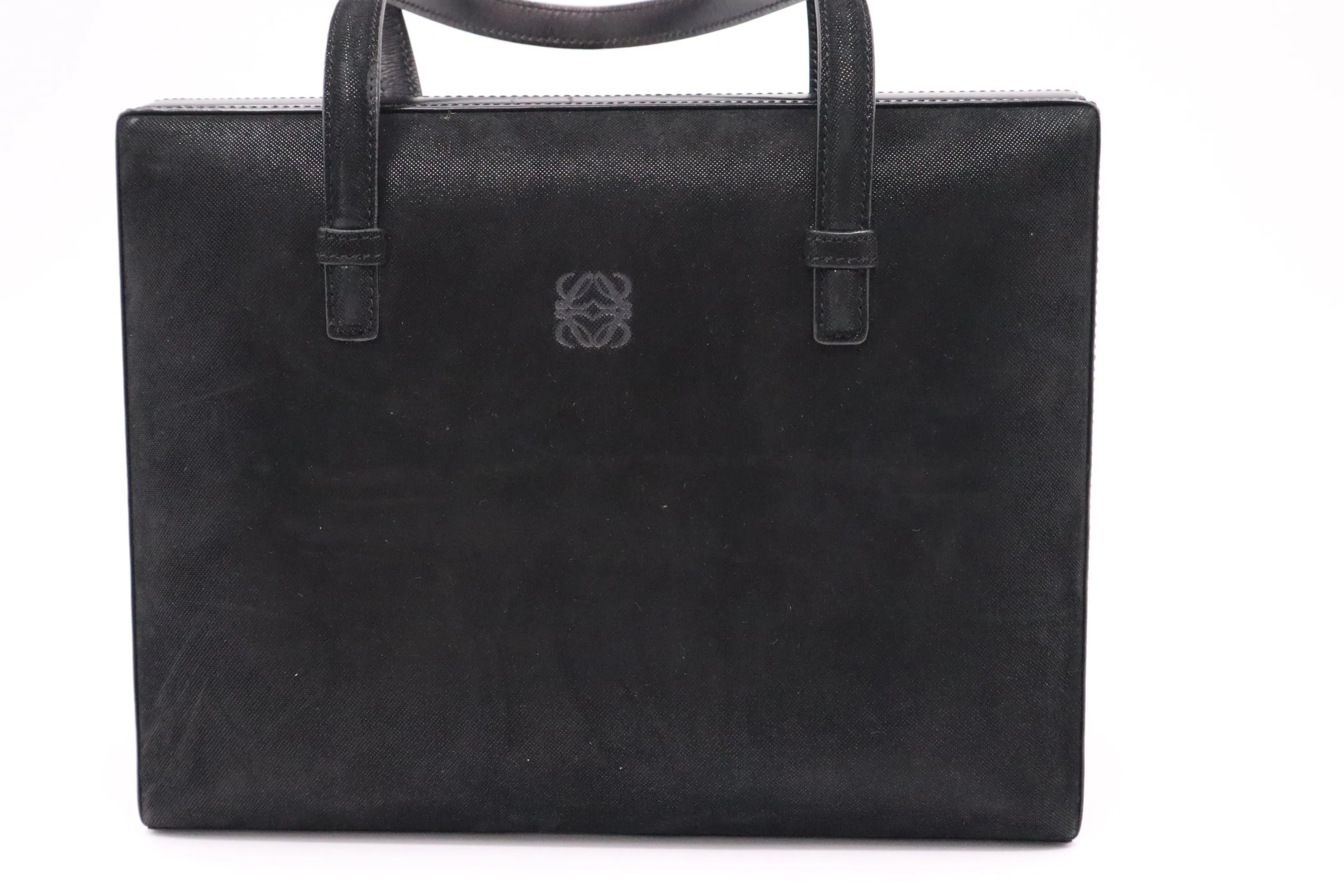 Loewe Narciso Handbag in Black Velour Leather