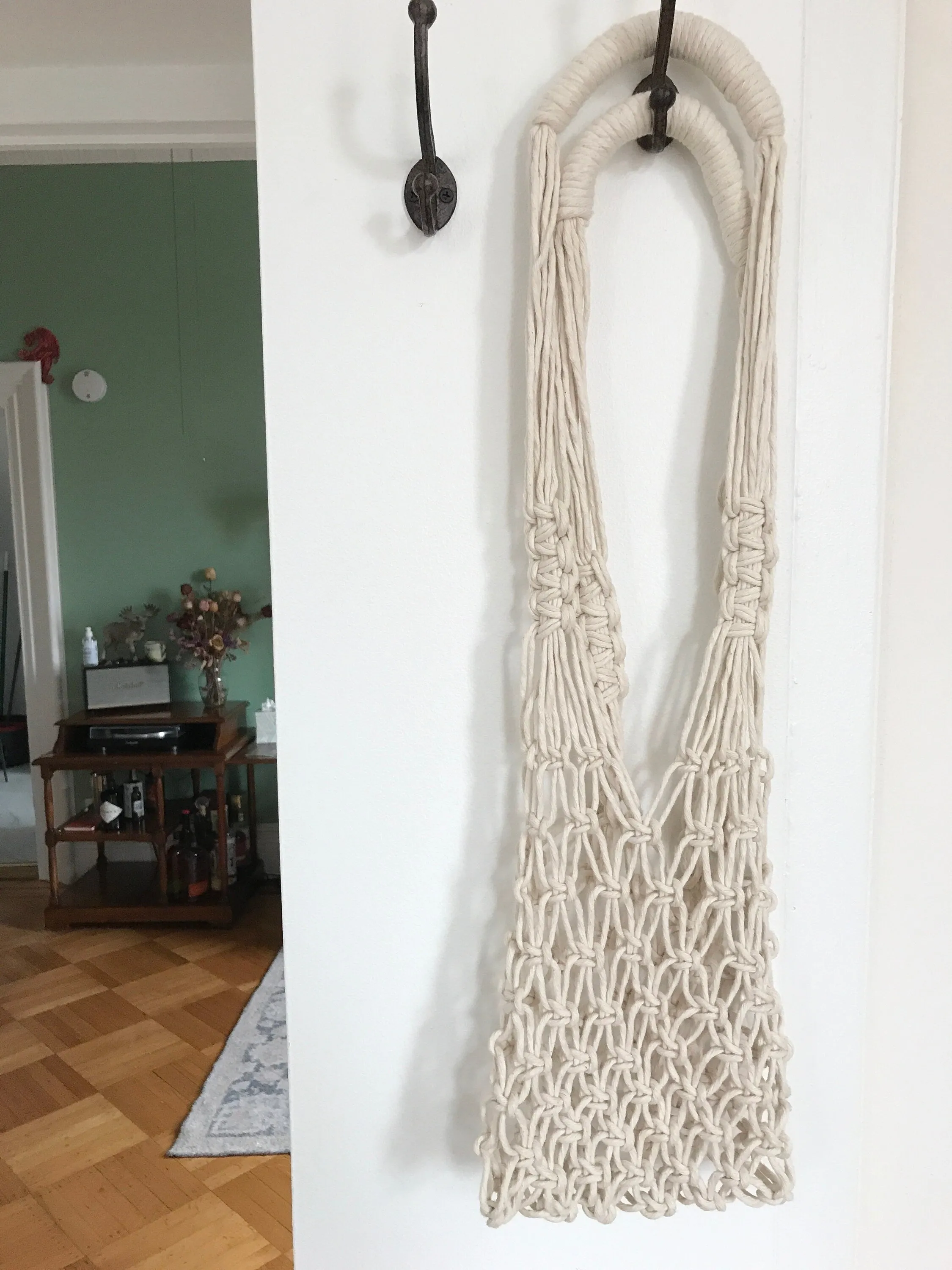 Macrame Boho Market Bag/ Reusable Shopping Tote/