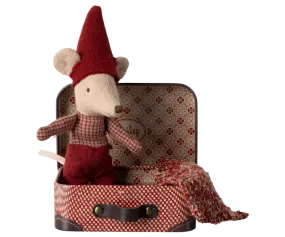 Maileg Christmas mouse, Baby in suitcase