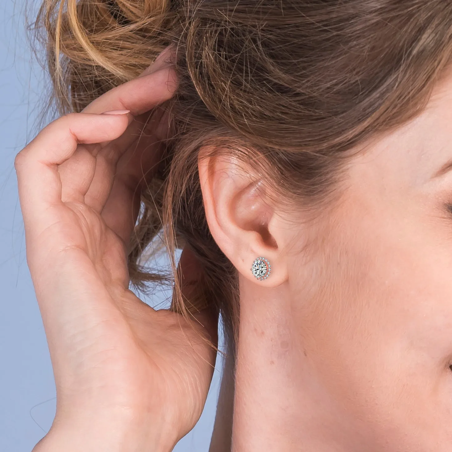 Marie Rose Gold Plated Circular Row Earrings