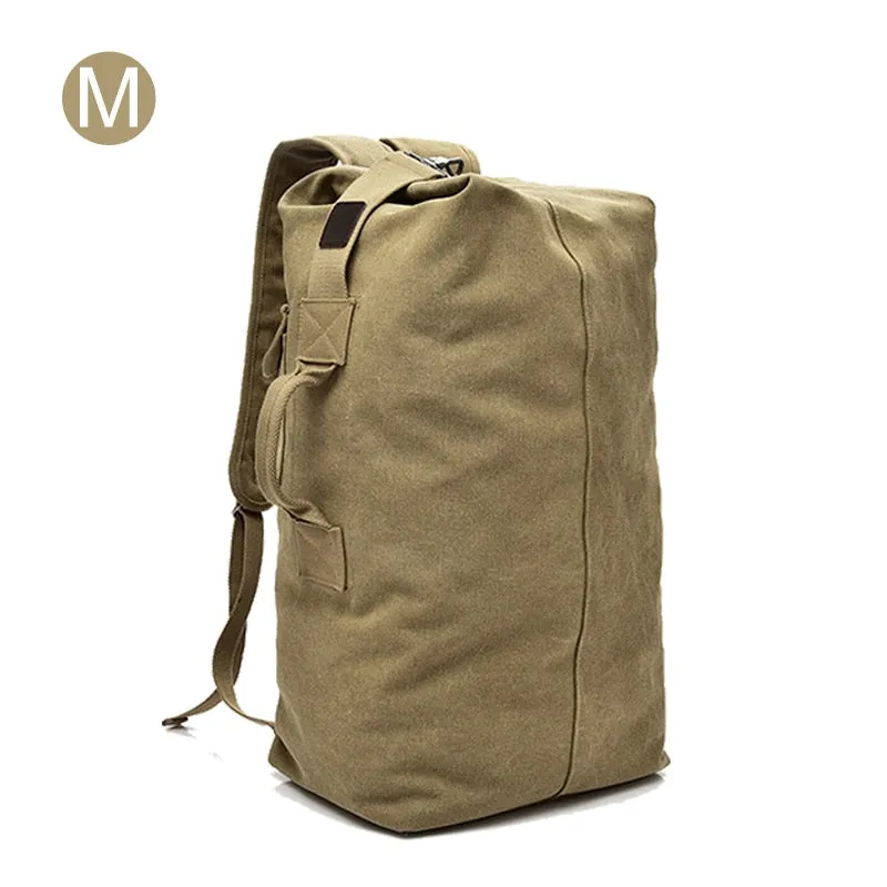 Men Travel Bag Mountaineering Backpack Male Canvas Large Capacity Bucket Shoulder Bags For Boys Man Army Rucksack Mochila XA33ZC