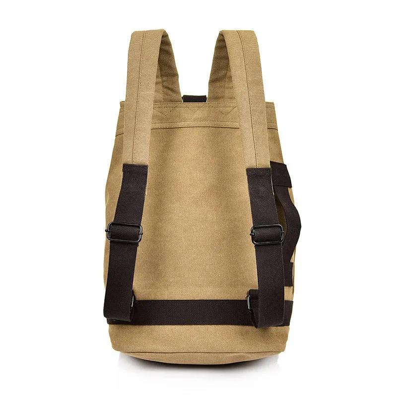 Men Travel Bag Mountaineering Backpack Male Canvas Large Capacity Bucket Shoulder Bags For Boys Man Army Rucksack Mochila XA33ZC