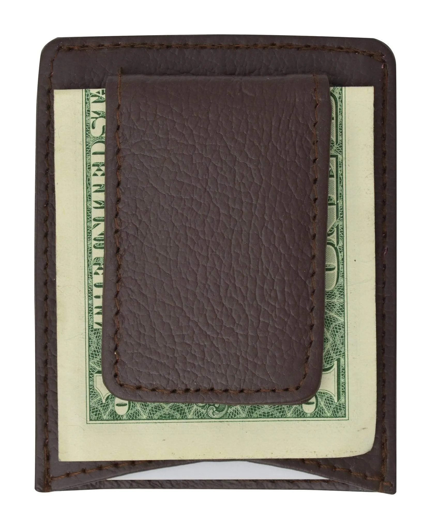 Mens Genuine Leather Magnetic Money Clip Credit Card Holder Wallet 910R (C)