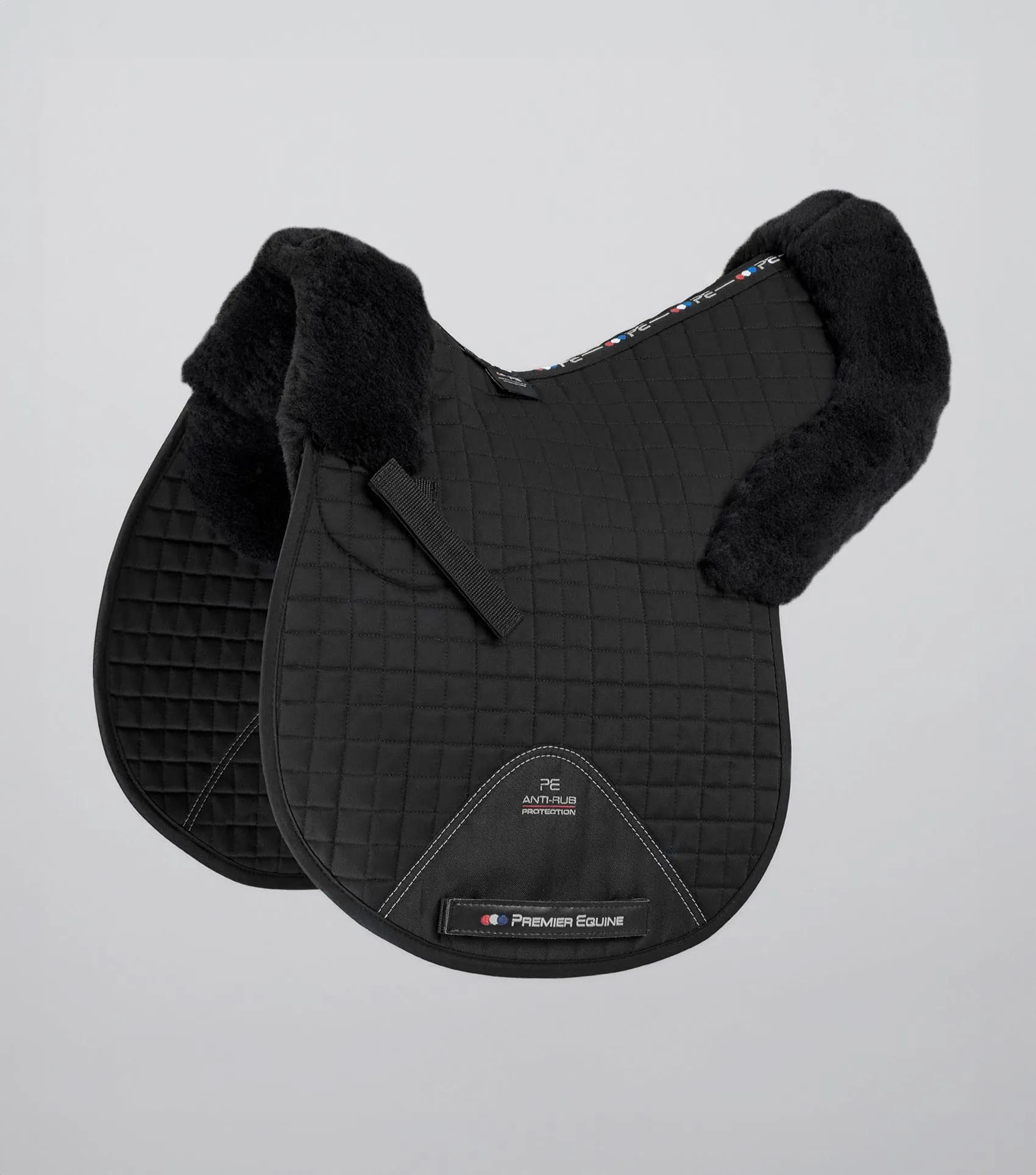 Merino Wool Saddle Pad - GP/Jump Numnah Black/Black Wool