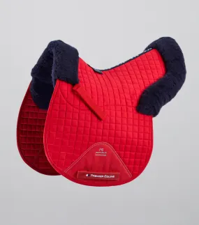 Merino Wool Saddle Pad - GP/Jump Numnah Red/Navy Wool