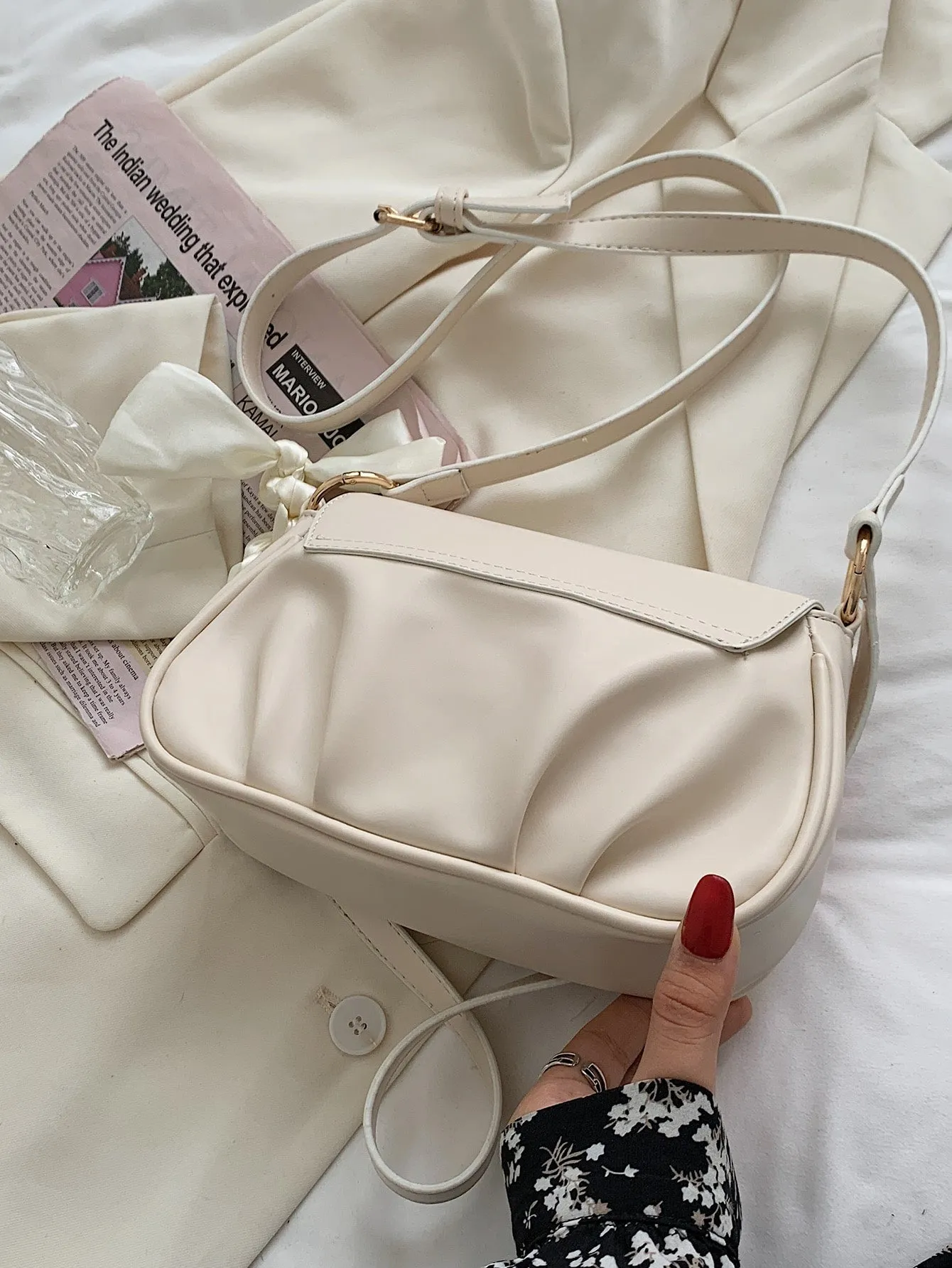 Metal Lock Shoulder Bag