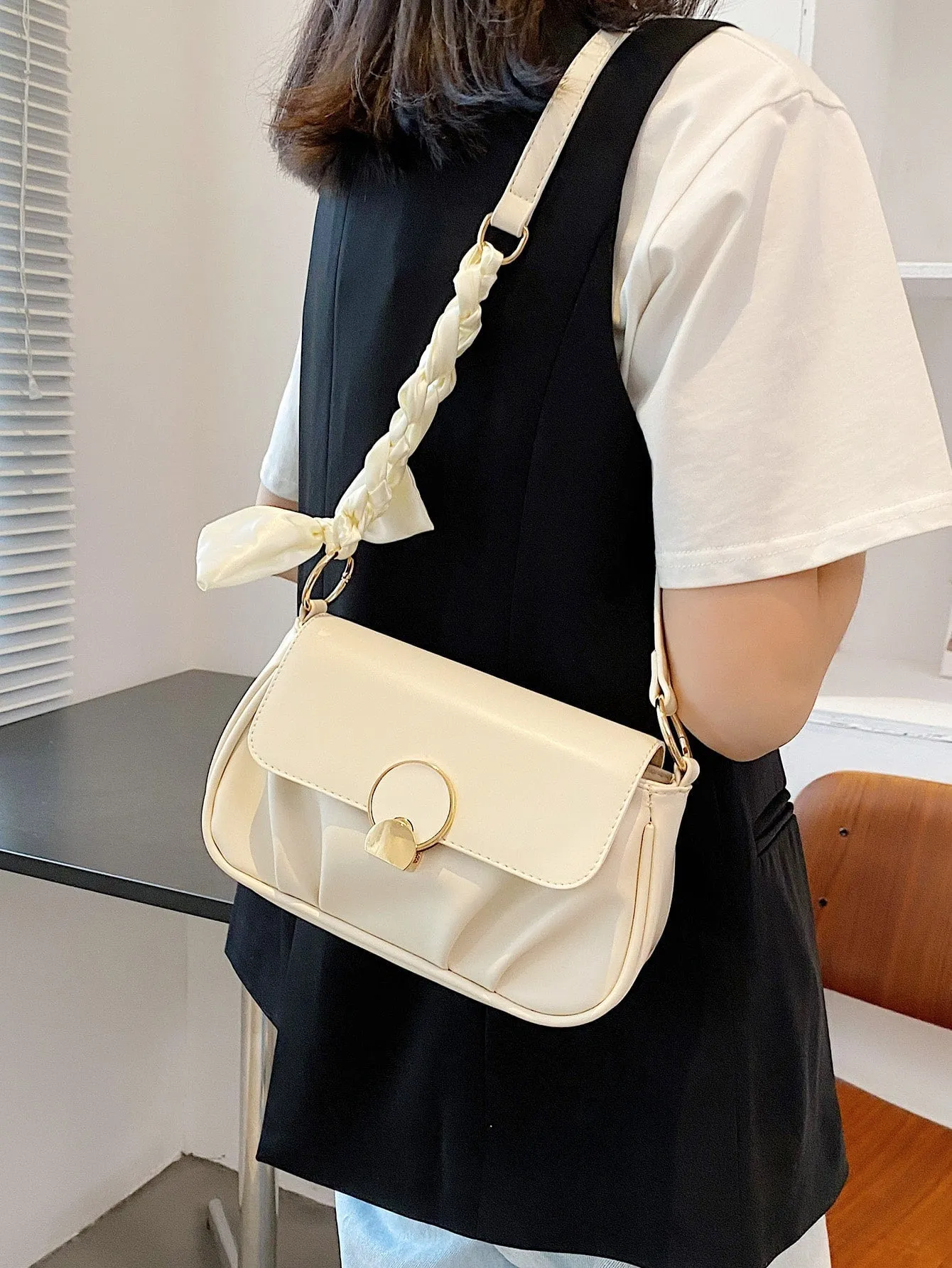 Metal Lock Shoulder Bag