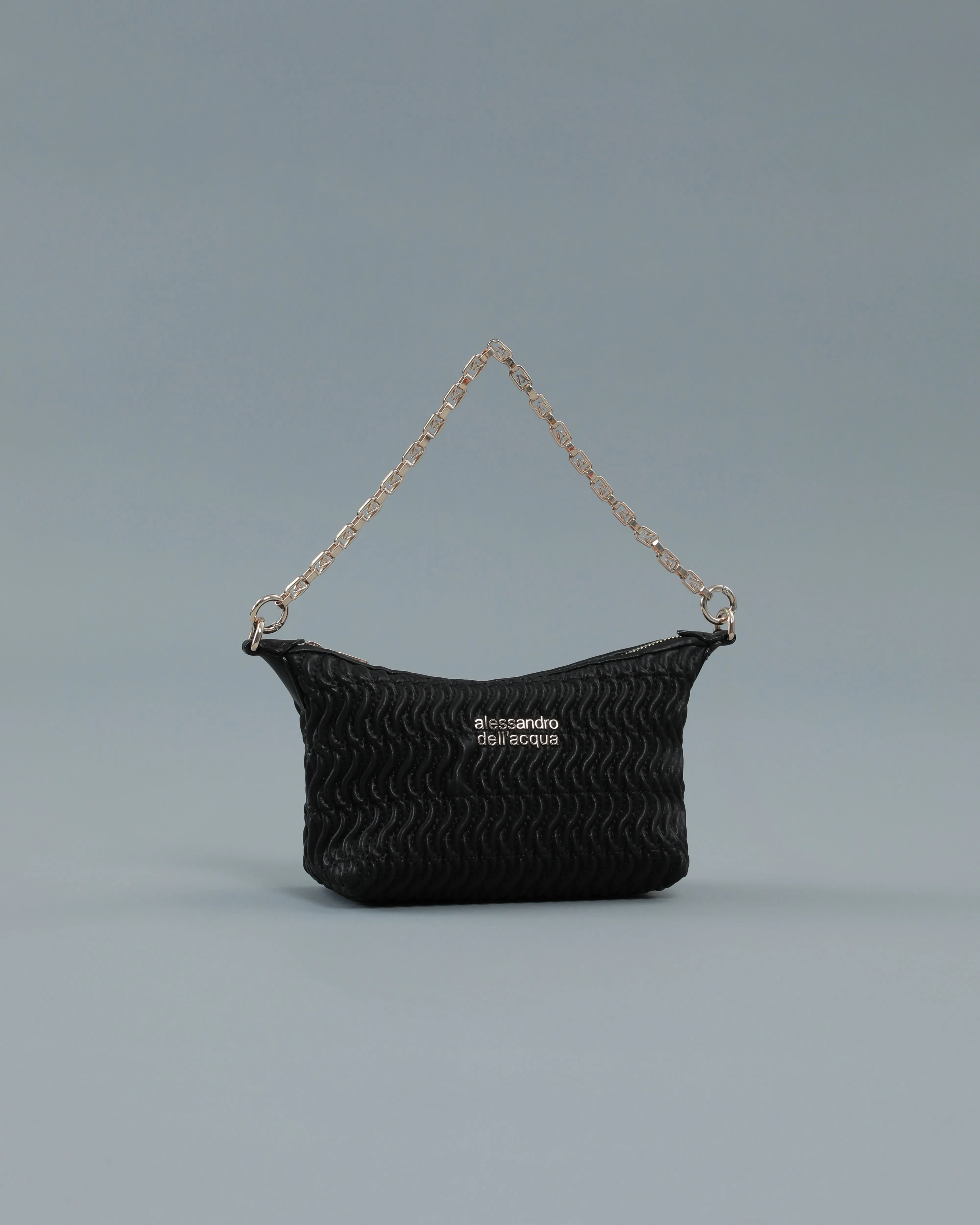 Mini Quilted Shoulder Bag in Black