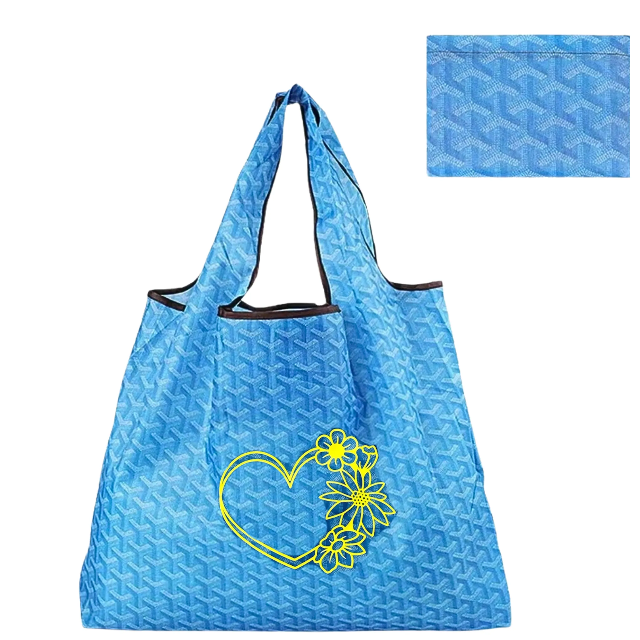 Monogramed (customizable) Big Eco Friendly Reusable Folding Shopping Bag / Beach Bag