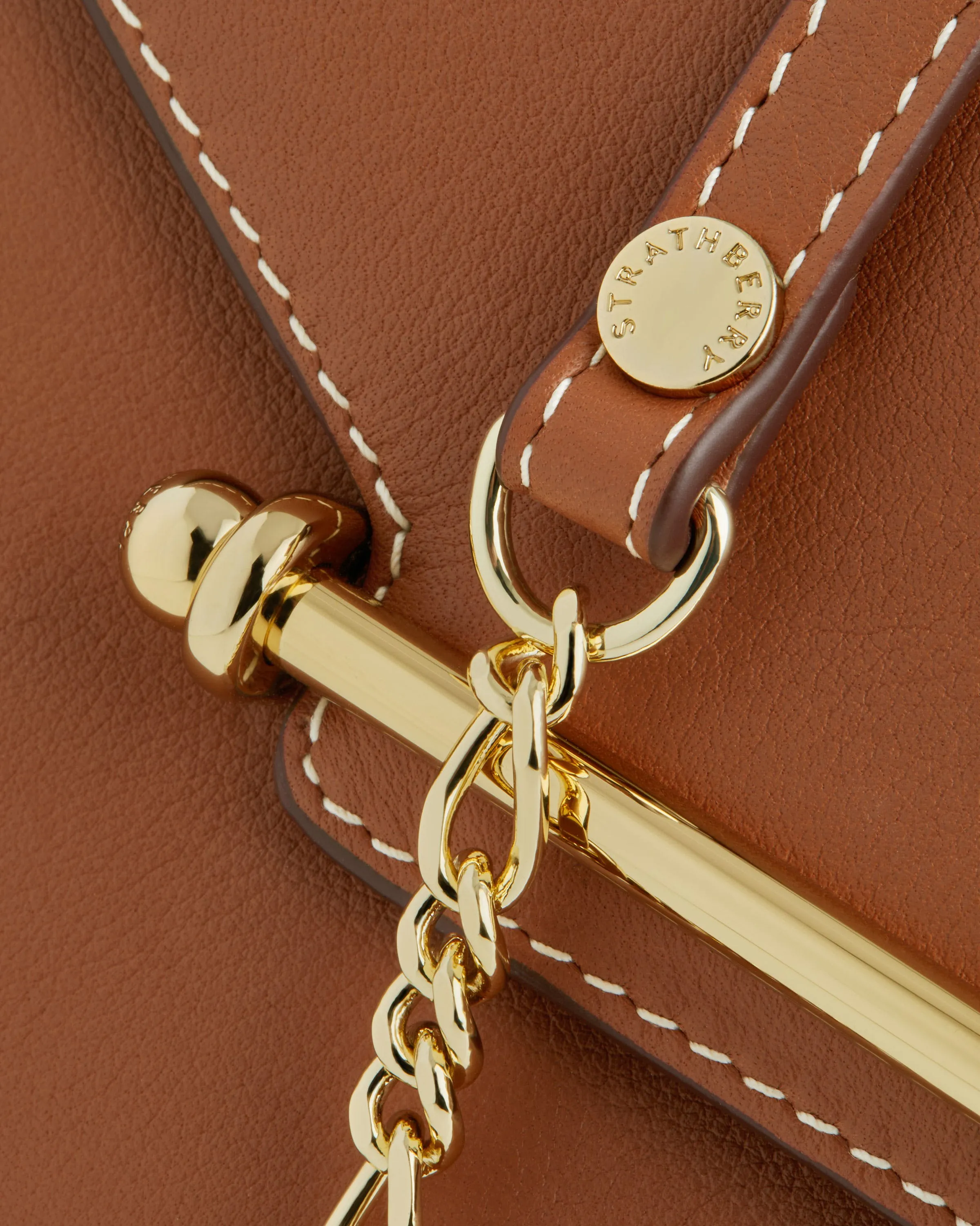 Multrees Chain Wallet - Chestnut with Vanilla Stitch