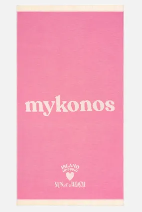 Mykonos Bubblegum | Feather Beach Towel