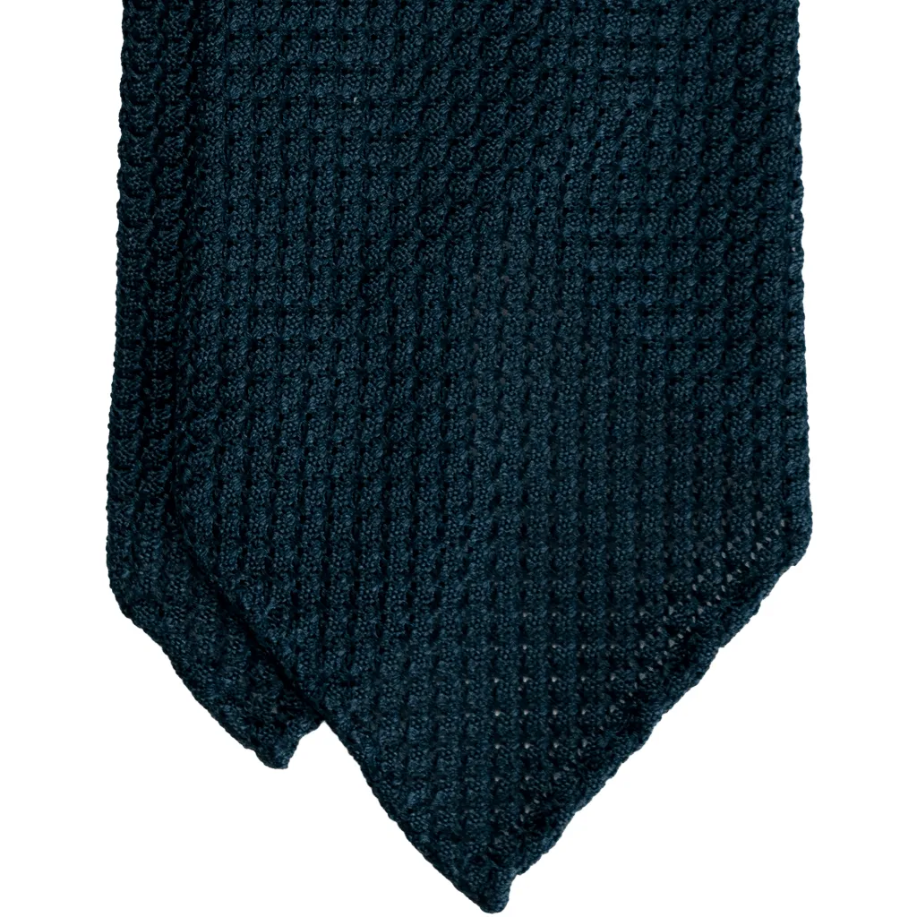 Navy Grenadine Tie (Garza grossa)