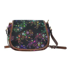 Neon Floral Buffalos Saddle Bag/Large