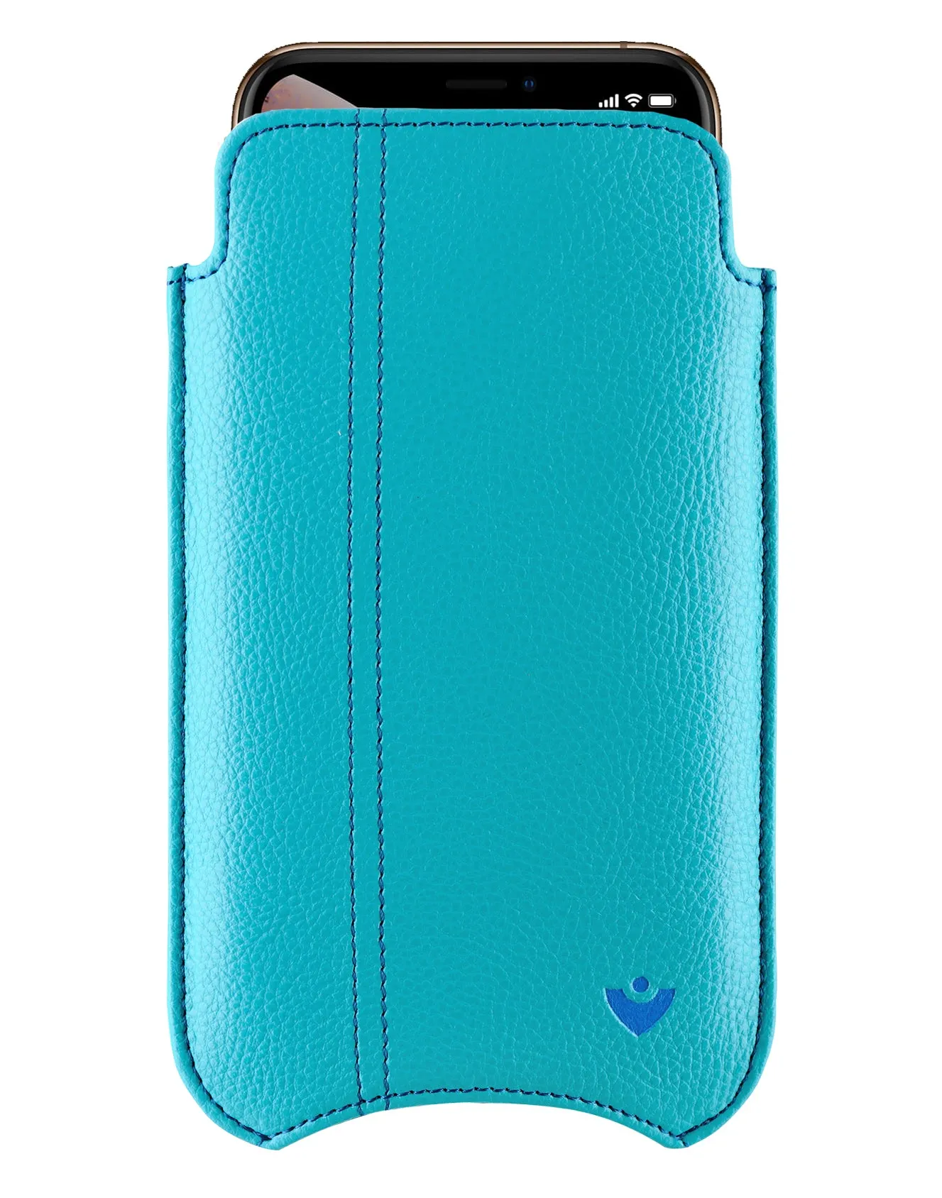 NueVue iPhone 11 Pro Max | iPhone Xs Max Wallet Case Faux Leather | Teal Blue | Sanitizing Case