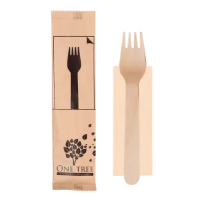 One Tree Wooden Cutlery Set Fork & Napkin 400pcs