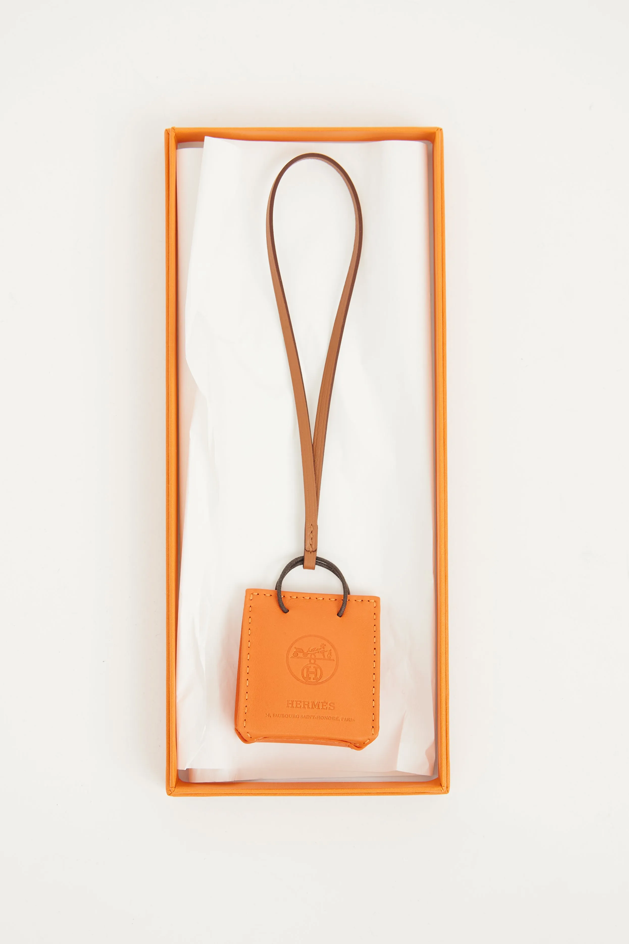 Orange Shopping Bag Charm