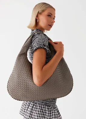 Oriona Woven Handbag - Grey