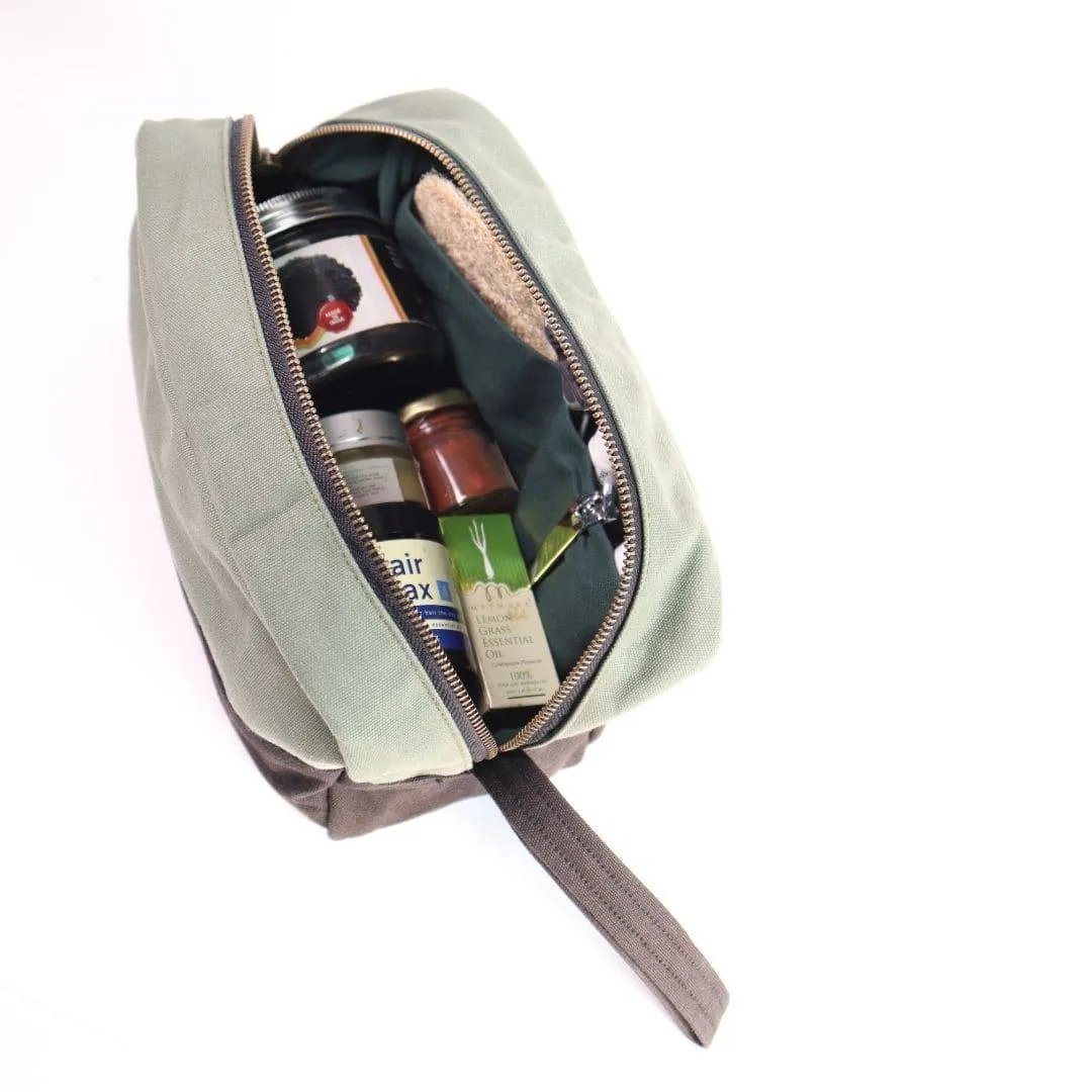 Oryx Dopp Kit - Desk & Travel Organizer - Shaving Kit Bag - Artist Kit Bag - Olive Green & Black