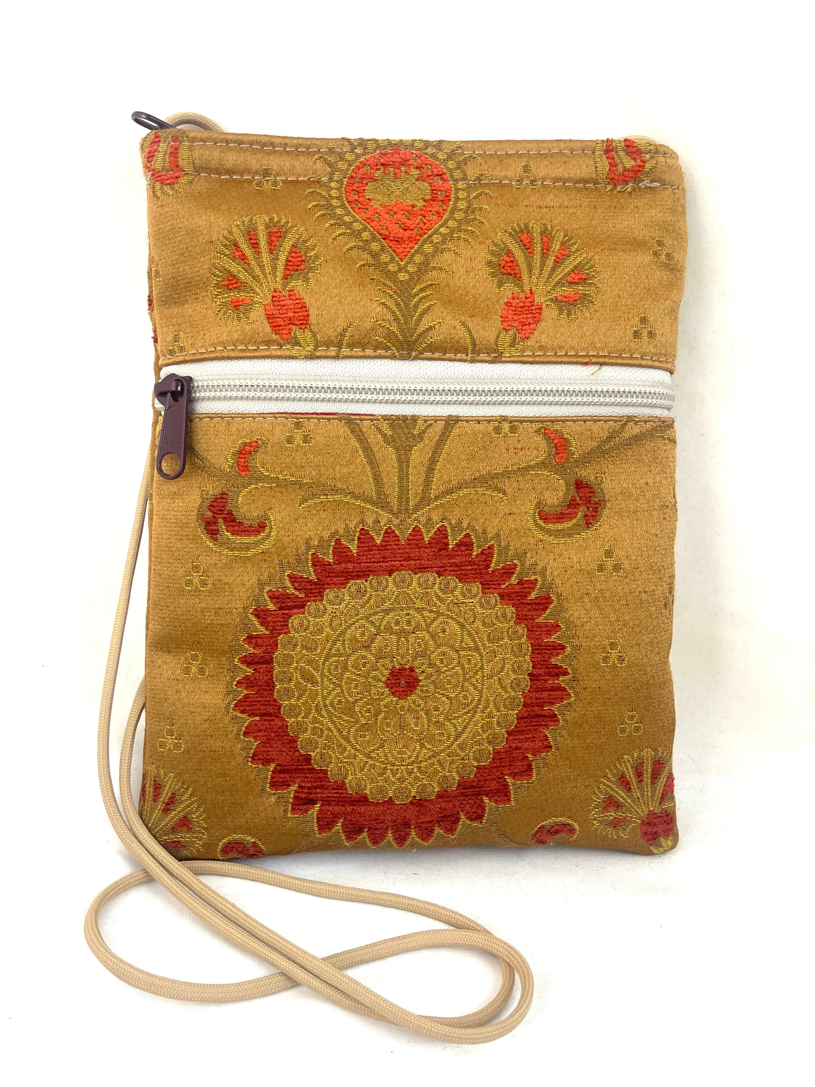 Patch Purse in Golden Satin Mandala Jacquard