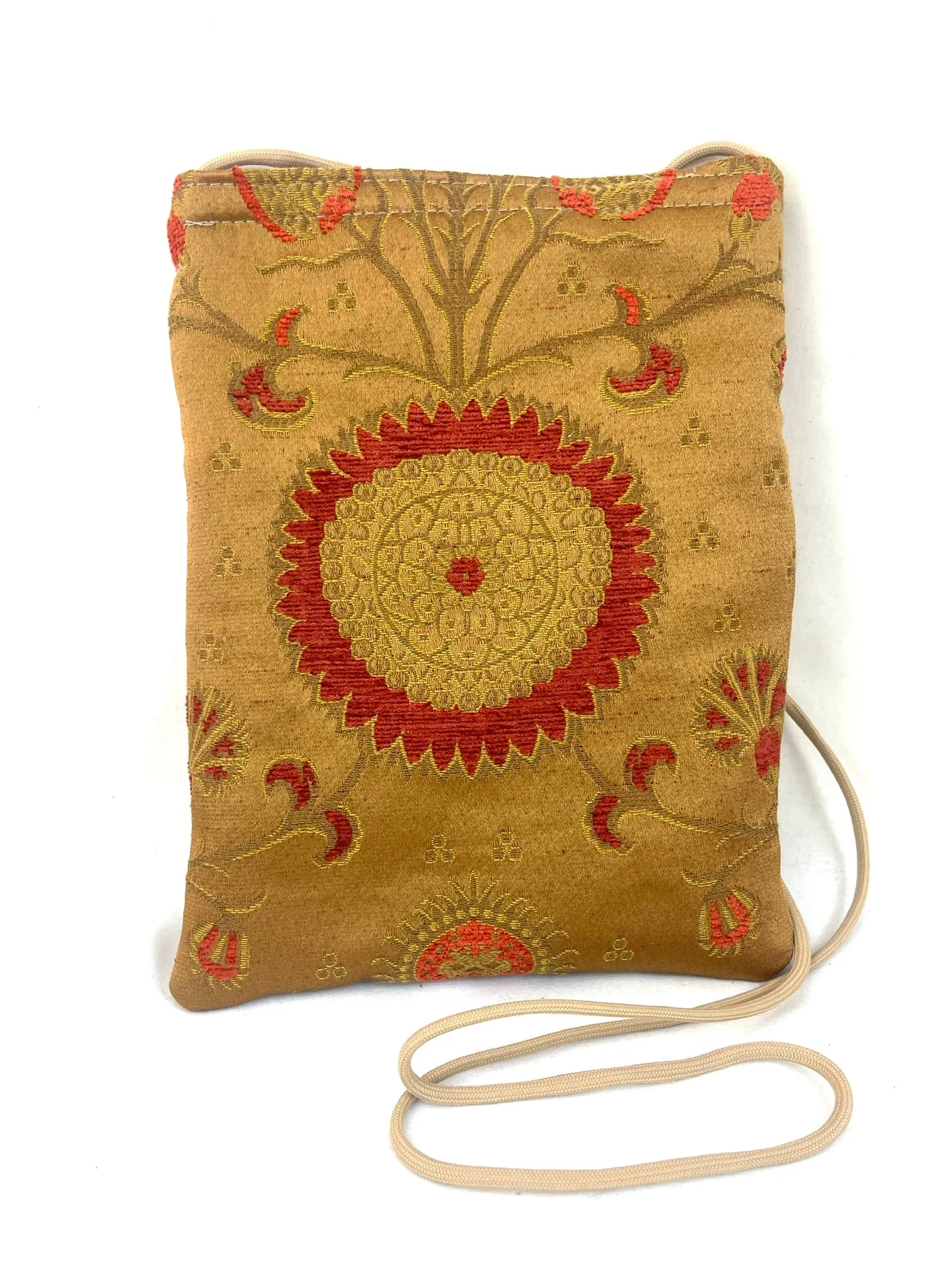 Patch Purse in Golden Satin Mandala Jacquard