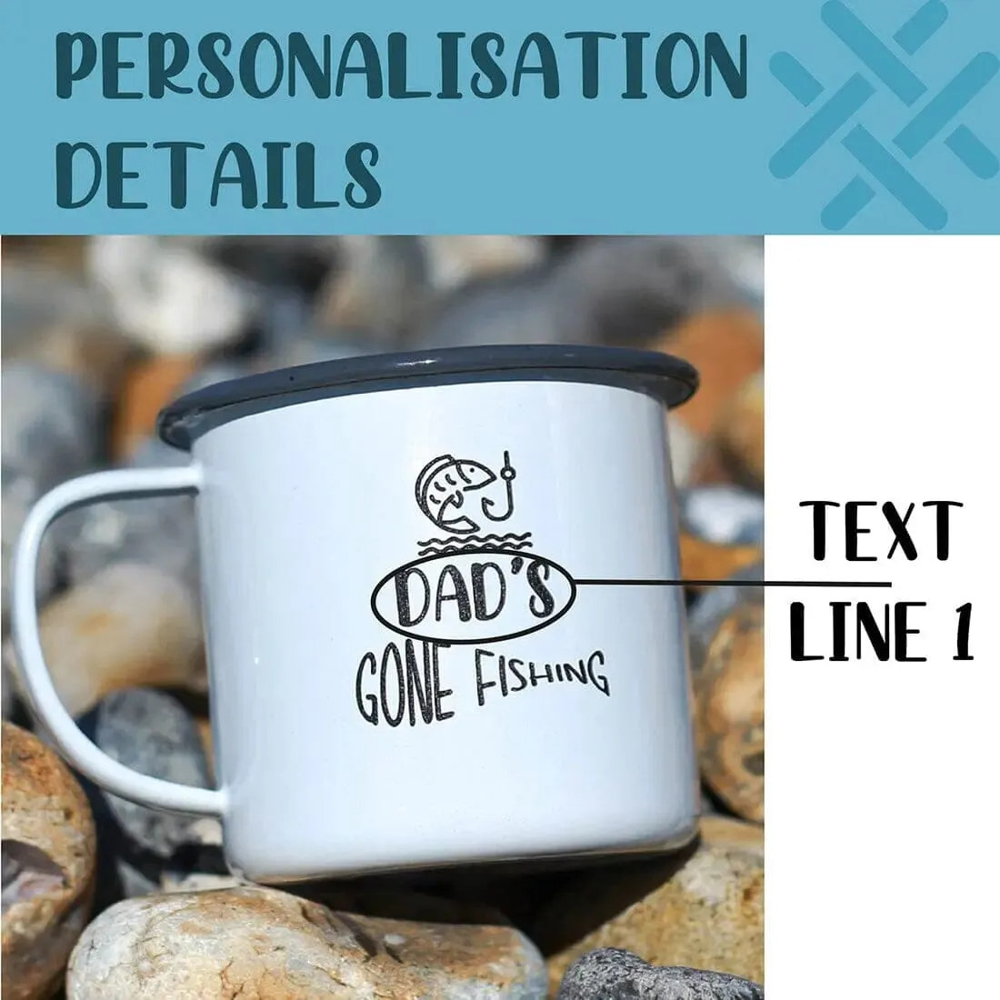 Personalised Fishing Enamel Mug