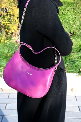 Pink Leather Shoulder Bag