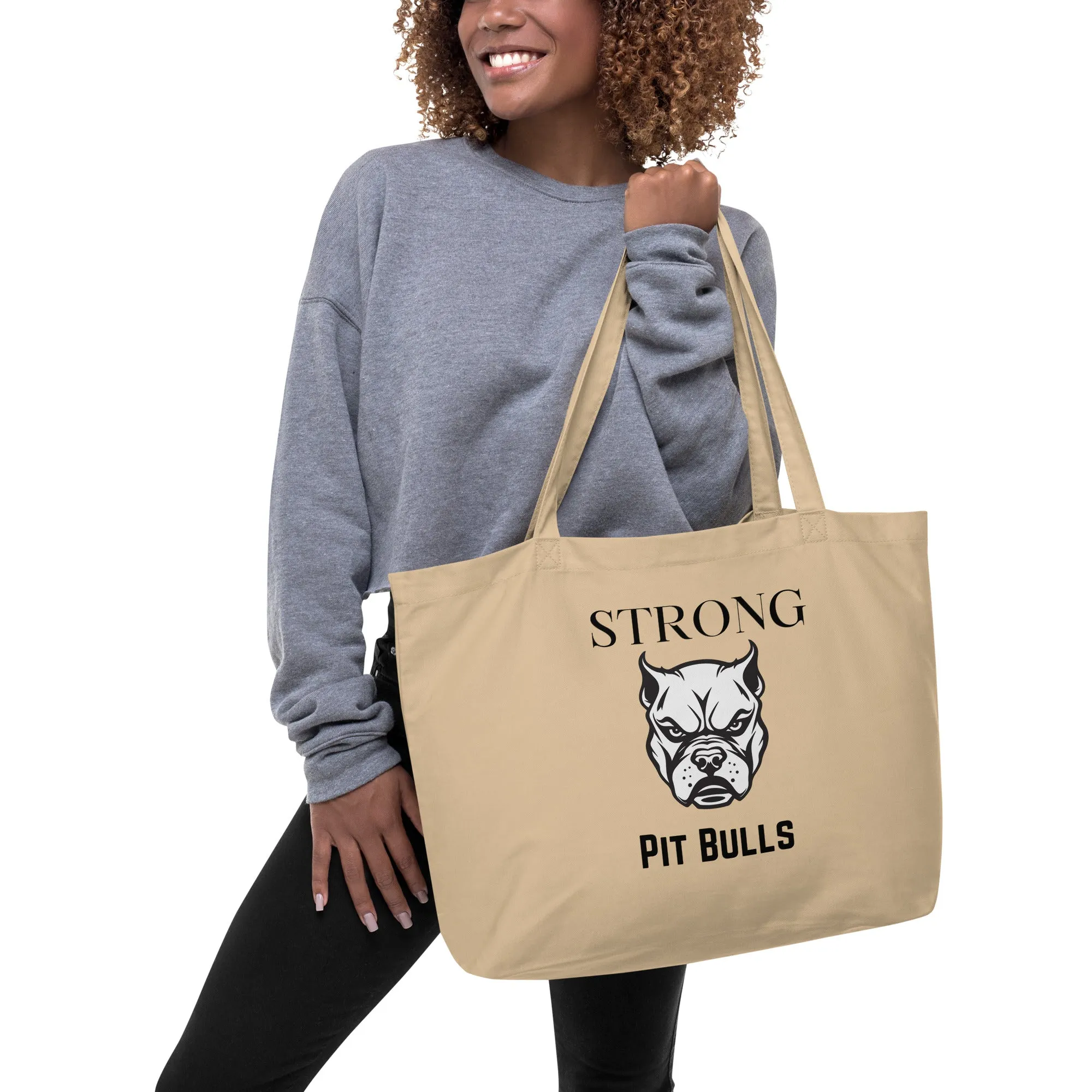 Pit Bulls, Large organic tote bag