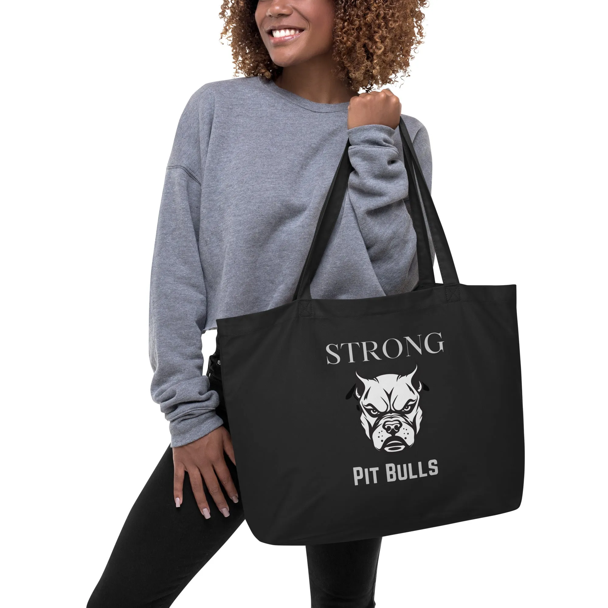 Pit Bulls, Large organic tote bag