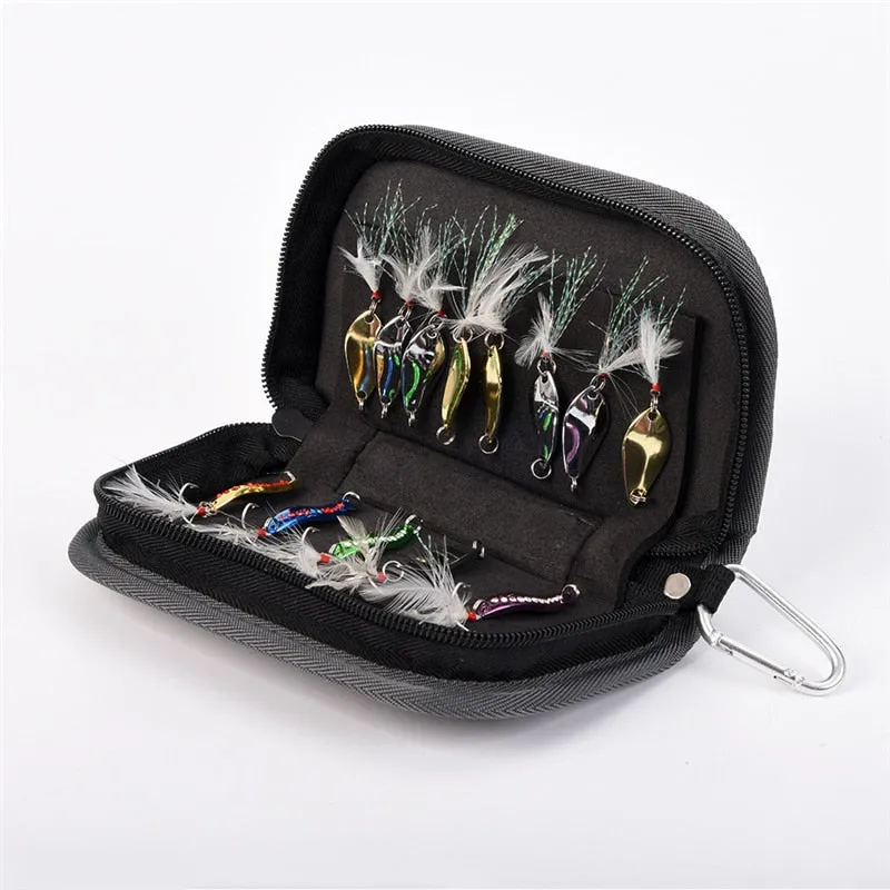 Portable Fishing Bag Fishing Lure Container Bag For Spoon Lure Large Capacity Canvas Zipper Storage Case Fishing Tackle