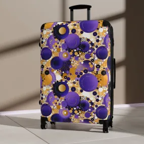 Purple and Gold Suitcase