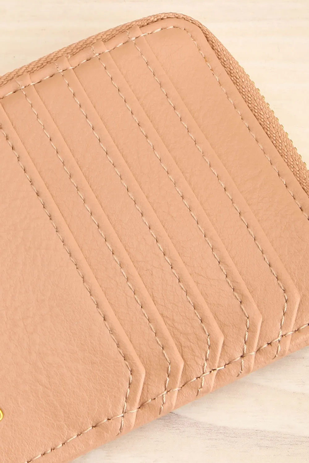 Quinn Beige | Vegan Leather Card Wallet