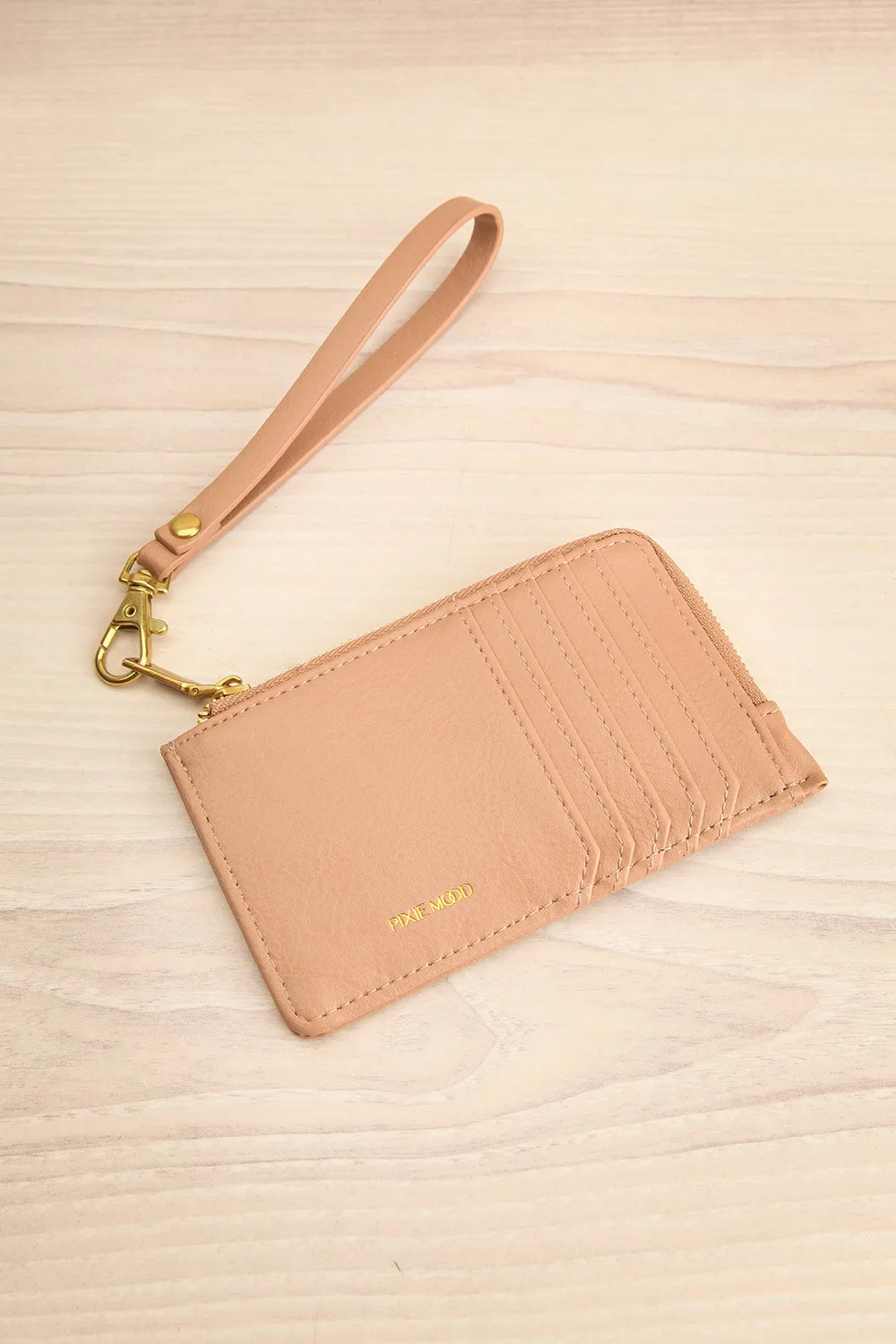 Quinn Beige | Vegan Leather Card Wallet