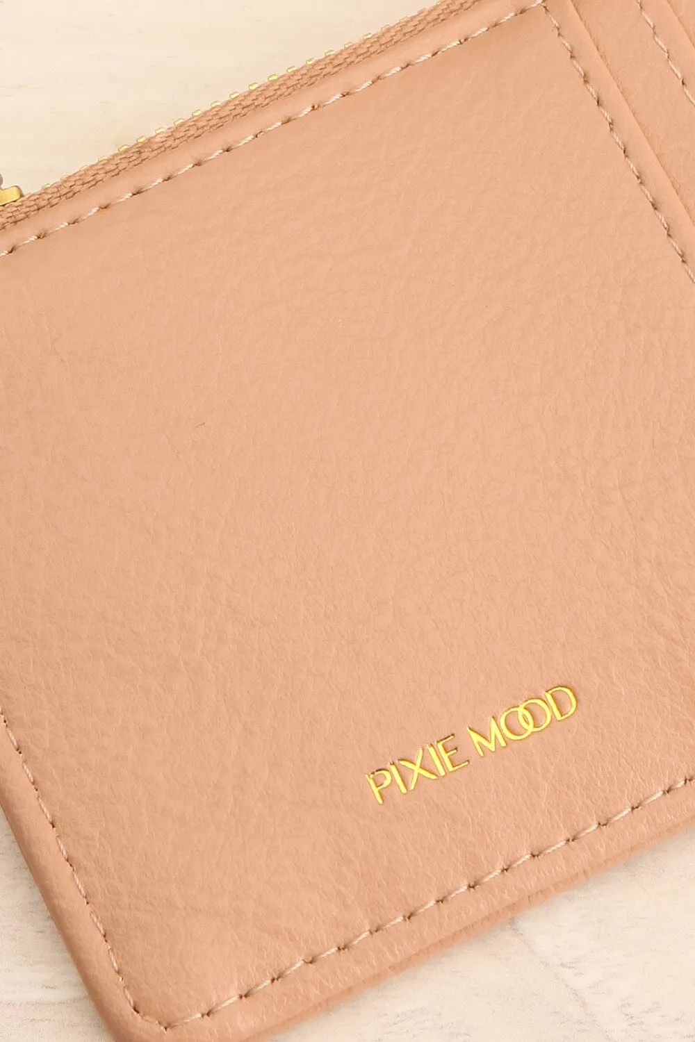 Quinn Beige | Vegan Leather Card Wallet