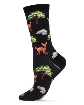 "Oh Deer" Crew Bamboo Socks by Me Moí - Medium