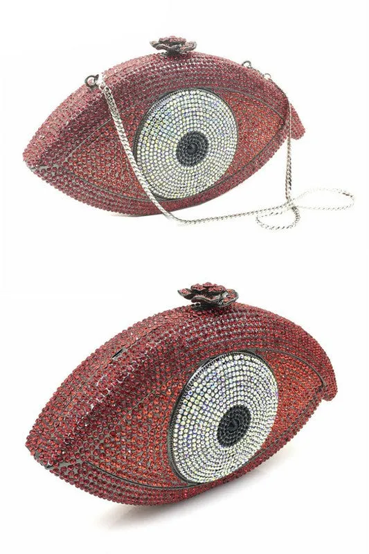 Red Rhinestone Evening Clutch Bag