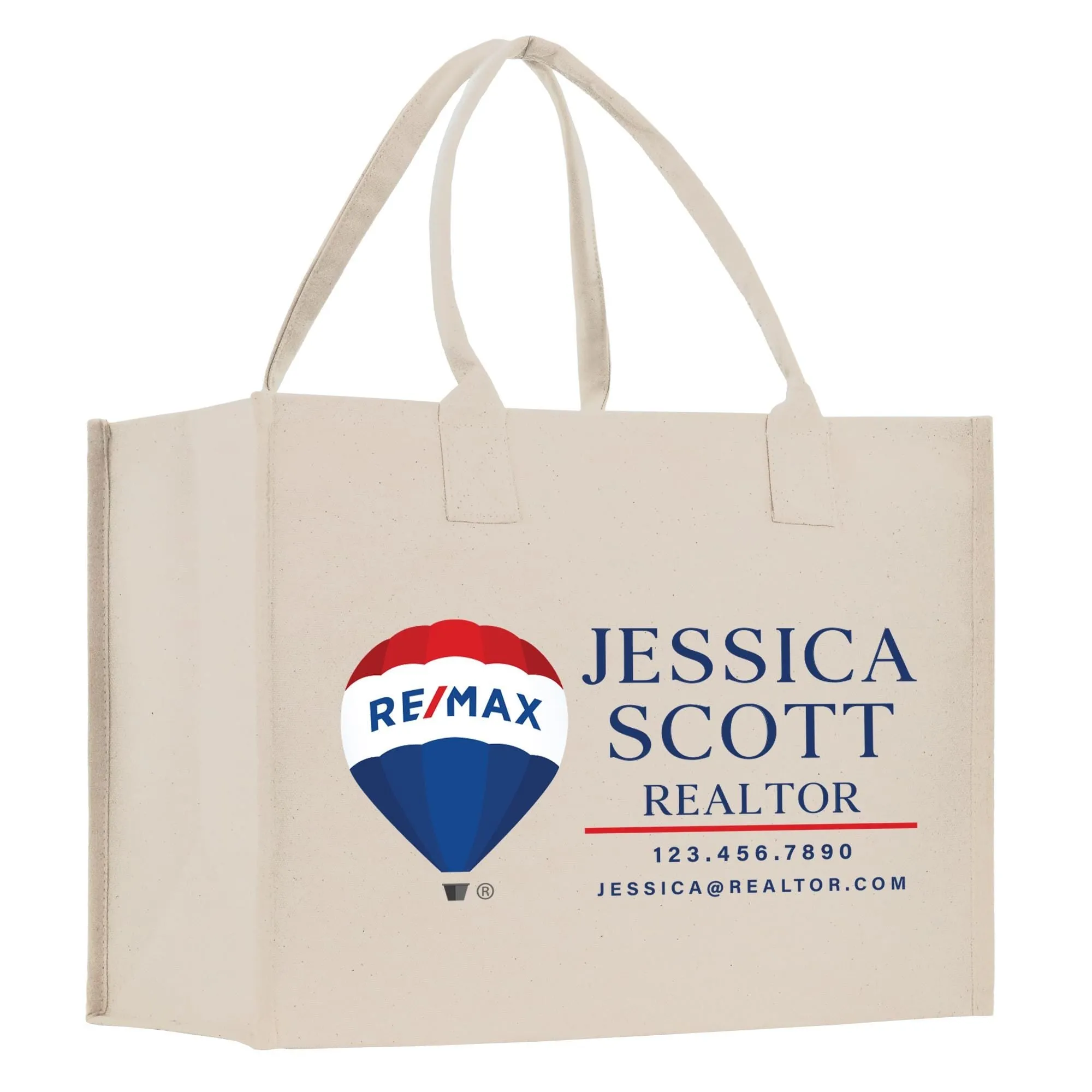 Remax Realtor Tote Bag Personalized Business Tote Custom Real Estate Agent Gift Bulk Business Logo Realtor Swag Real Estate Bag (RMXTB1005)