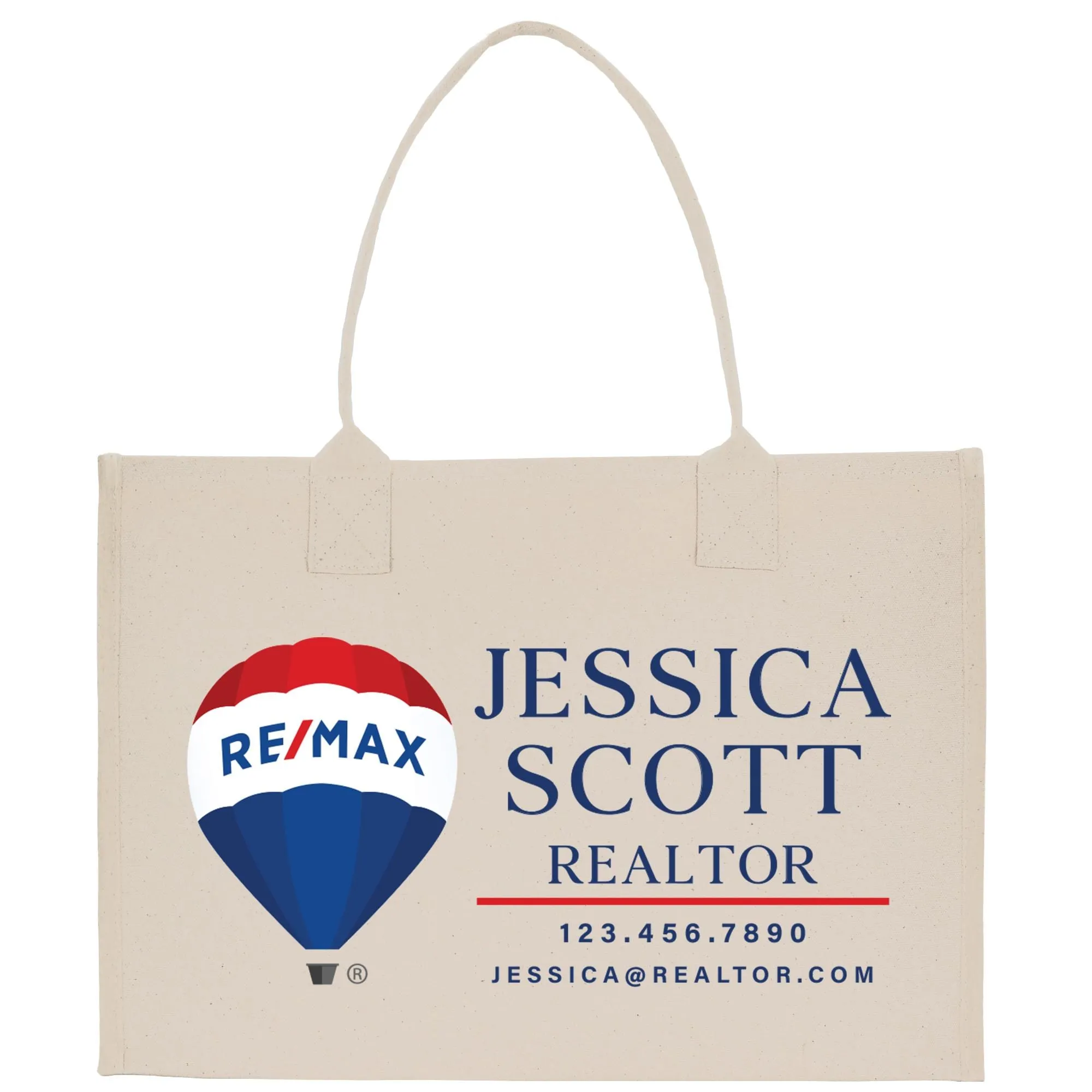 Remax Realtor Tote Bag Personalized Business Tote Custom Real Estate Agent Gift Bulk Business Logo Realtor Swag Real Estate Bag (RMXTB1005)