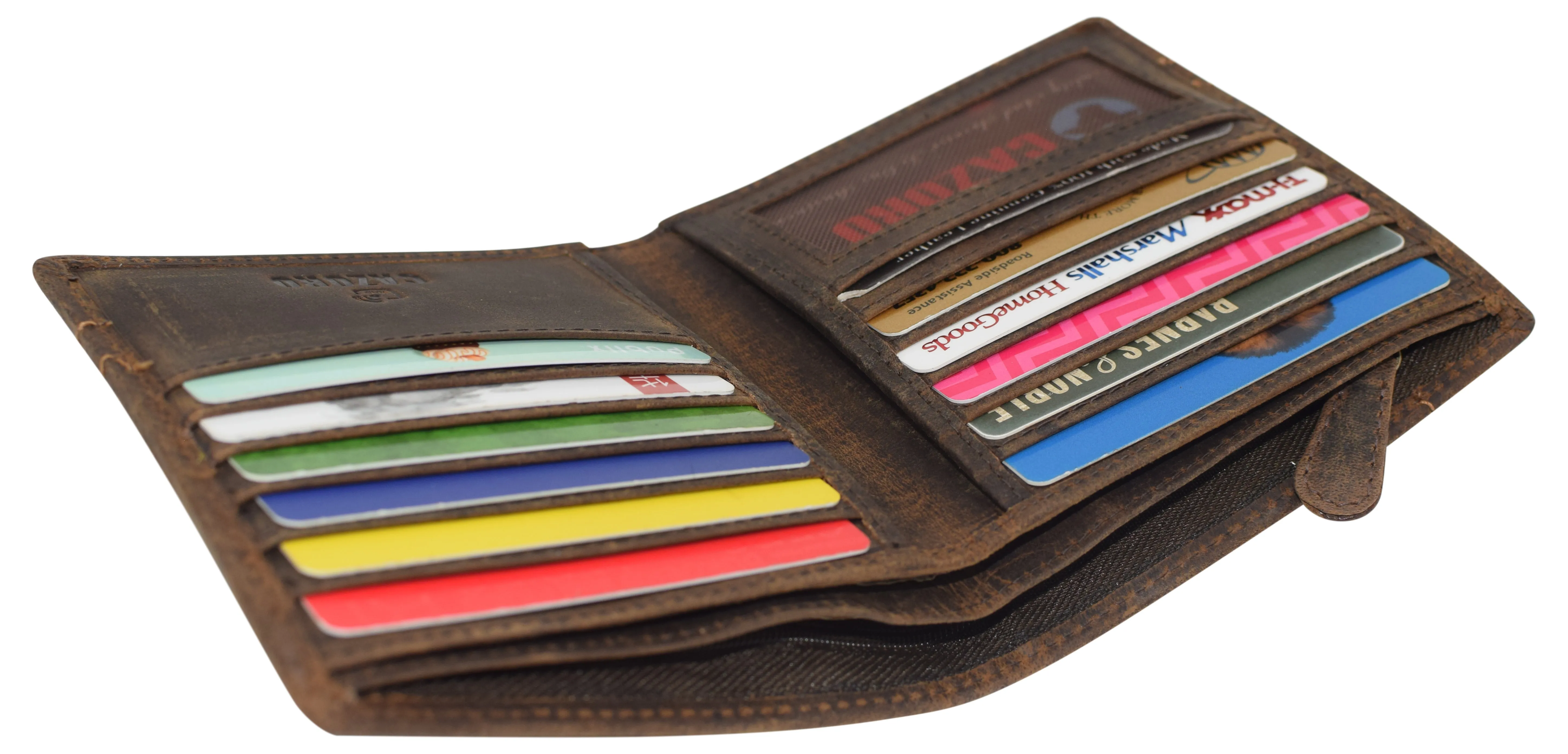 RFID Blocking Men's Slim Bifold Hipster Credit Card Vintage Leather European Wallet RFID932502HTC