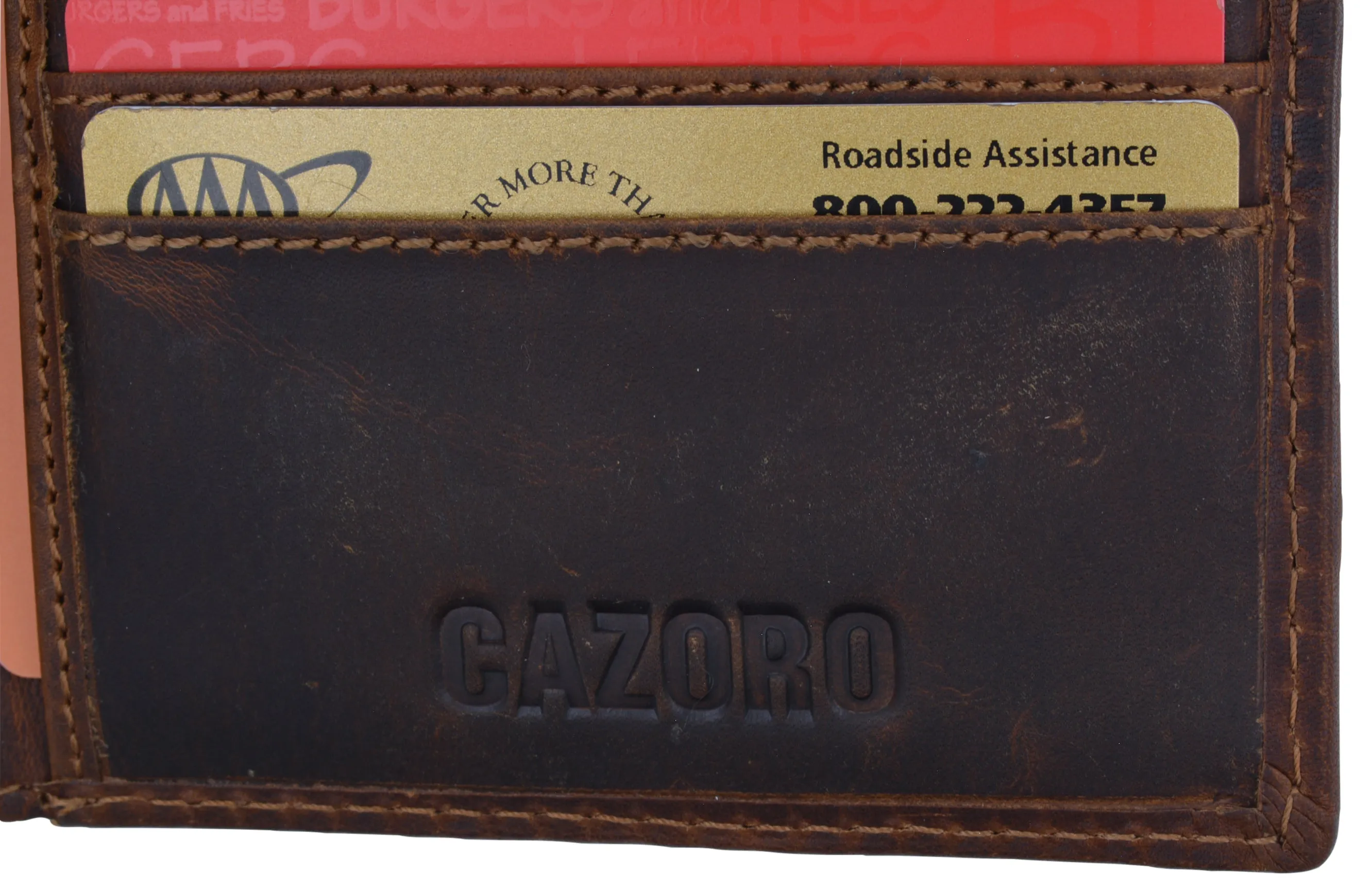 RFID Men's Slim Hipster Bifold Crazy Horse Leather Euro Wallet by Cazoro