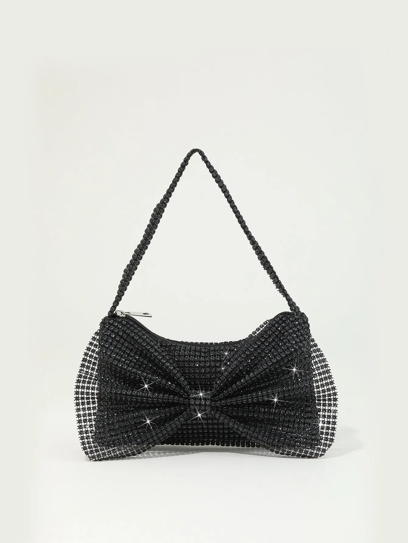 Rhinestone Accented Bowknot Evening Bag