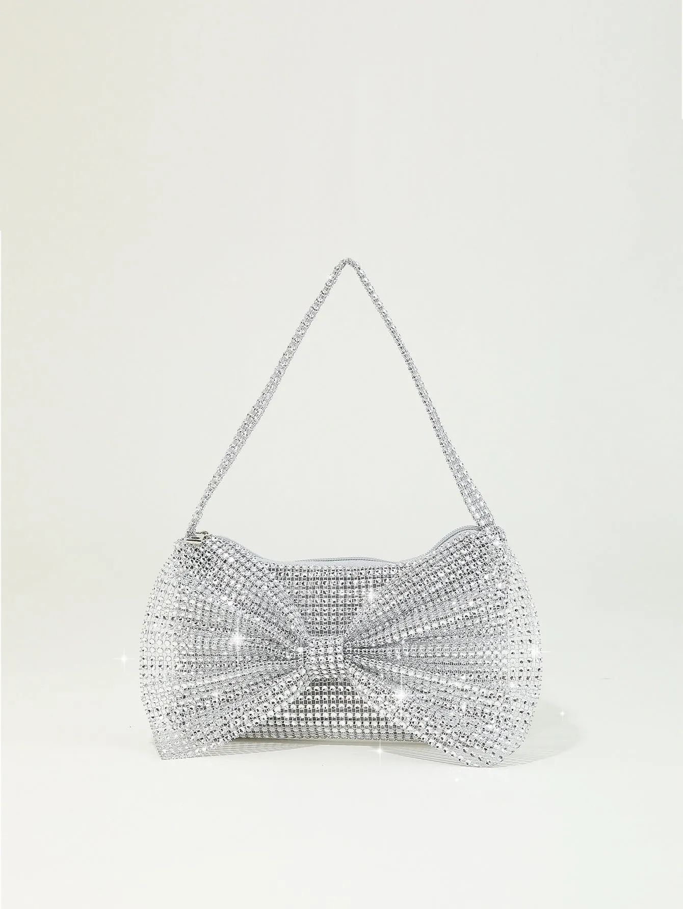 Rhinestone Accented Bowknot Evening Bag