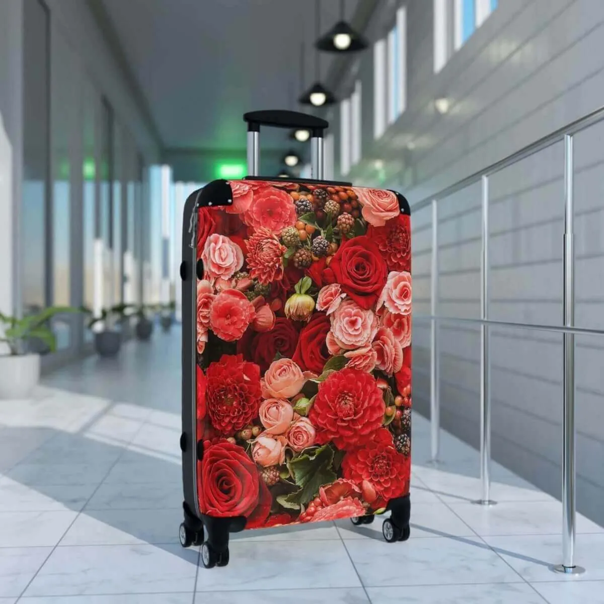 Rose Designed Suitcase w/360 Degree Swivel Wheels