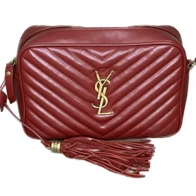 Saint Laurent Lou Medium Quilted Crossbody Crossbody with Tassel - Red