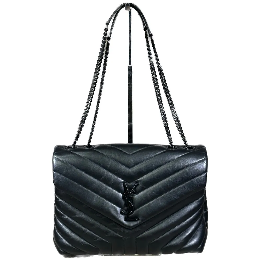 Saint Laurent LouLou Medium in Quilted Leather - Black