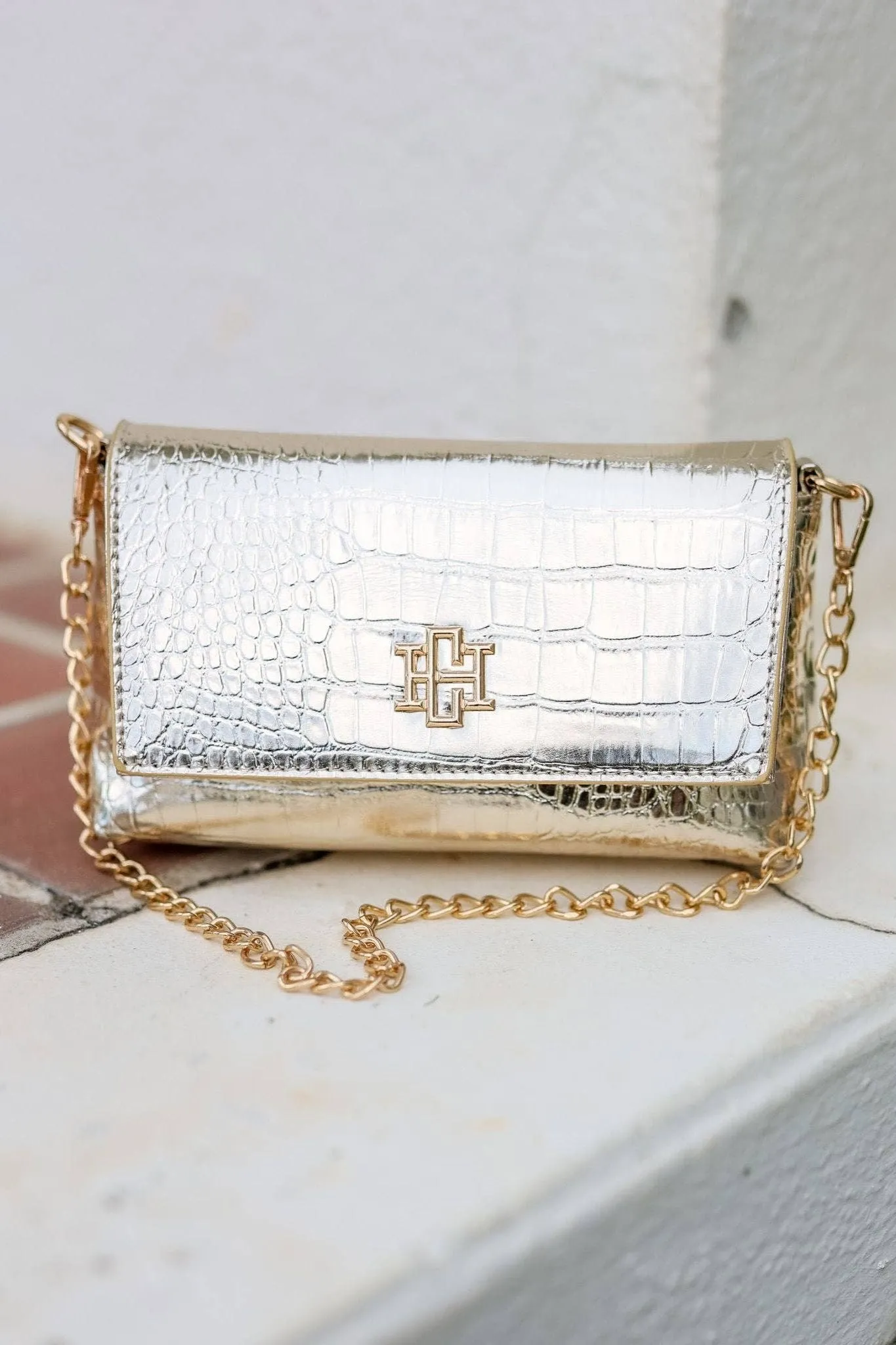 Shelby Gold Textured Crossbody